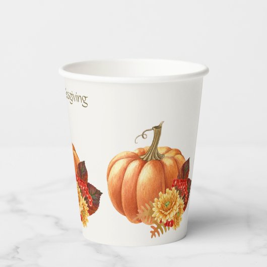 Herfst Herfst Pompoen Papier Cups Papieren Bekers (Achterkant)