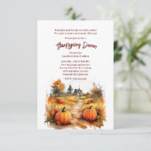 Herfst herfst pompoen patch party uitnodiging (Staand voorkant)