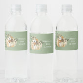 Herfst herfst pompoen rustieke bruine bloem waterfles etiket