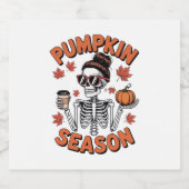 Herfst Herfst Pompoen Seizoen Sparkling Wijnetiket (Enkel label)