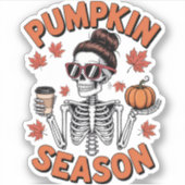 Herfst Herfst Pompoen Seizoen Sticker (Voorkant)