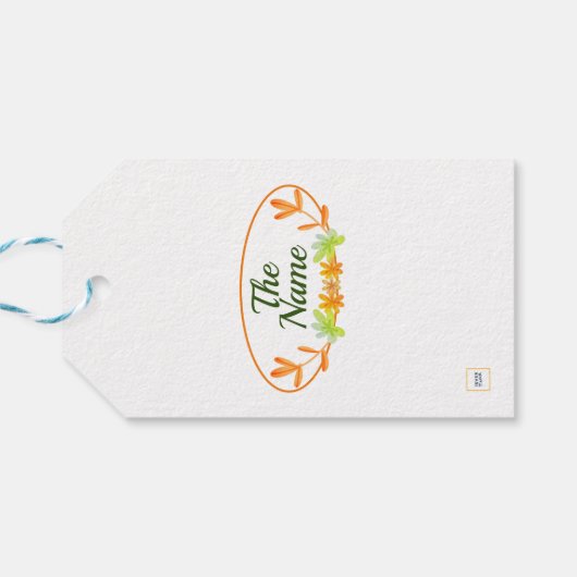 Herfst Herfst Pompoen Sinaasappel Groen Cadeau Fav Cadeaulabel (Achterkant Horizontaal)