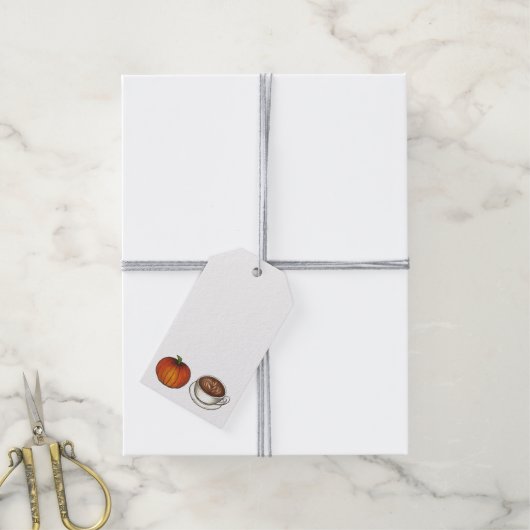 Herfst Herfst Pompoen Spice Latte Coffee Oktober Cadeaulabel (Met Touw)