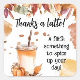 Herfst Herfst Pompoen Spice Party Dank u Gift Labe Vierkante Sticker