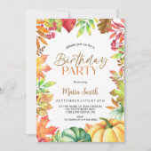 Herfst Herfst pompoen Verjaardagsfeest Kaart (Voorkant)