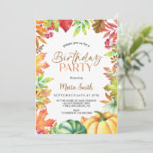 Herfst Herfst pompoen Verjaardagsfeest Kaart (Staand voorkant)