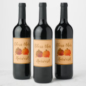 Herfst/herfst/pompoen Wijn Etiket (Flessen)