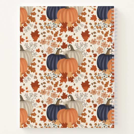 Herfst Herfst Pompoen Wildflower Thanksgiving Rece Notitieboek (Achterkant)