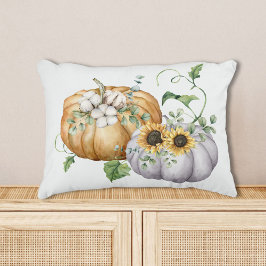 Herfst Herfst Pompoen Zonnebloem en Katoen Bloemen Accent Kussen