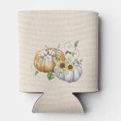 Herfst Herfst Pompoen Zonnebloem en Katoen Bloemen Blikjeskoeler (Achterkant)