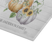 Herfst Herfst Pompoen Zonnebloem en Katoen Bloemen Snijplank (Hoek)