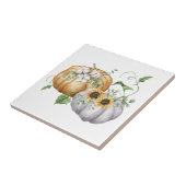 Herfst Herfst Pompoen Zonnebloem en Katoen Bloemen Tegeltje (Zijkant)