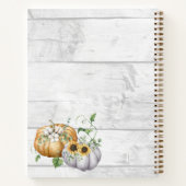 Herfst Herfst Pompoen Zonnebloem Katoen Recept Boe Notitieboek (Achterkant)