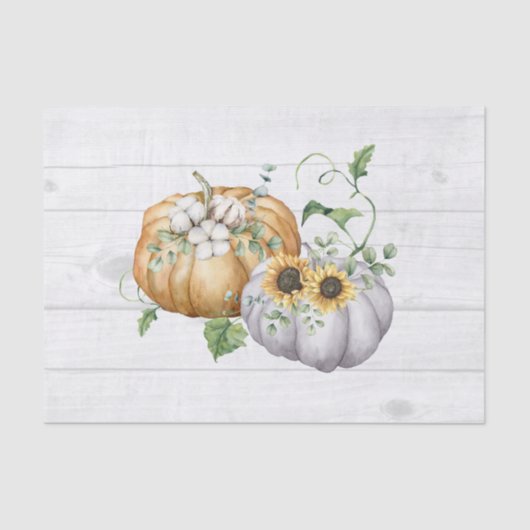 Herfst Herfst Pompoen Zonnebloem Oogst Decoupage Tissuepapier (Voorkant)