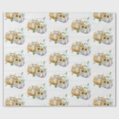 Herfst Herfst Pompoen Zonnebloem Oogstpatroon Cadeaupapier (Vlak)