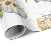 Herfst Herfst Pompoen Zonnebloem Oogstpatroon Cadeaupapier (Rol Hoek)