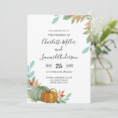 Herfst Herfst Pompoenen Bruiloft uitnodiging (Staand voorkant)