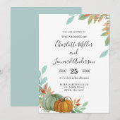 Herfst Herfst Pompoenen Bruiloft uitnodiging (Voorkant / Achterkant)