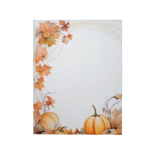 Herfst / Herfst pompoenen en bladeren ongevoerd no Notitieblok (Linkerzijde)