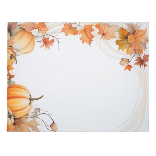 Herfst / Herfst pompoenen en bladeren ongevoerd no Notitieblok (Voorkant)