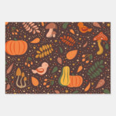 Herfst herfst pompoenen en lederen papierpakket inpakpapier vel (Voorkant)