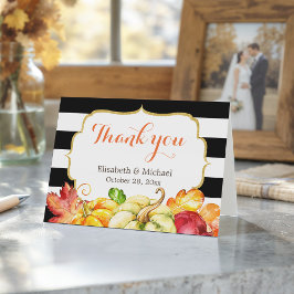 Herfst Herfst pompoenen esdoorn bladeren dank u Bedankkaart