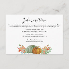 Herfst Herfst pompoenen informatie details bruilof Informatiekaartje