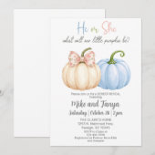 Herfst Herfst pompoenen onthullen genderuitnodigin Kaart (Voorkant / Achterkant)