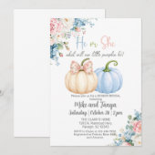 Herfst Herfst pompoenen onthullen genderuitnodigin Kaart (Voorkant / Achterkant)