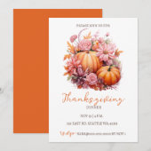 Herfst Herfst Pompoenen Thanksgiving Diner Kaart (Voorkant / Achterkant)