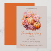 Herfst Herfst Pompoenen Thanksgiving Diner Kaart (Voorkant / Achterkant)