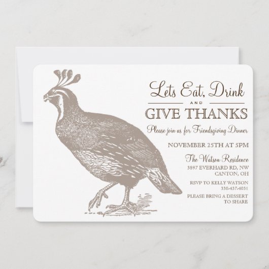 Herfst Herfst Potluck Vriendsgiving Uitnodiging (Voorkant)