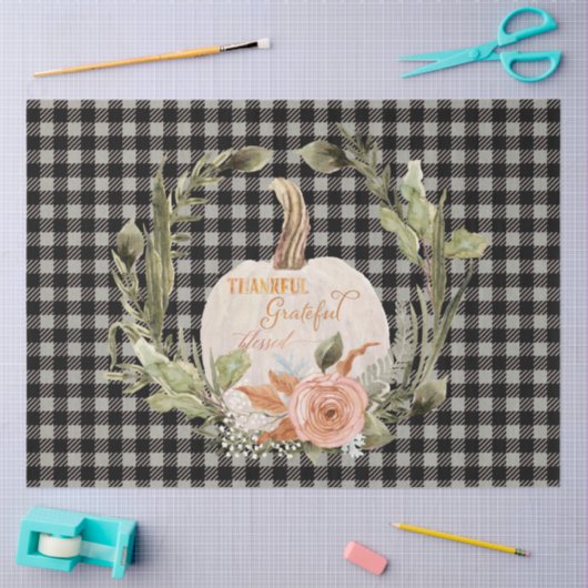 Herfst herfst Pumpkin Thankful Grateful Blessed Ar Tissuepapier (Craft)