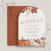 Herfst herfst QR code boho botanische bruiloft Kaart