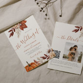 Herfst herfst QR code boho botanische bruiloft Kaart