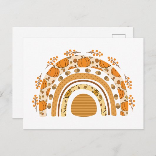 Herfst/Herfst regenboog Briefkaart (Voorkant / Achterkant)