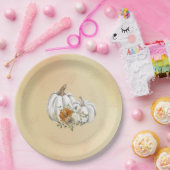 Herfst herfst roest witte pompoenen bruiloft papieren bordje (Feest)