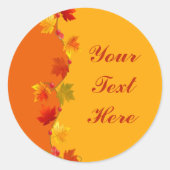 Herfst / Herfst Ronde Sticker (Voorkant)