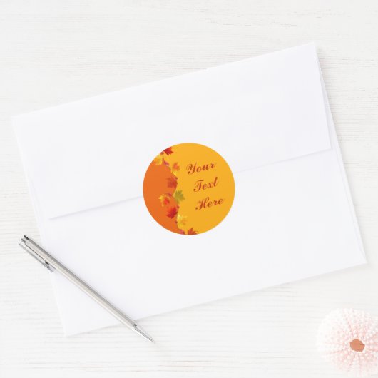 Herfst / Herfst Ronde Sticker (Envelop)