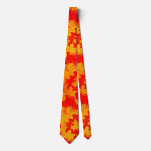 Herfst herfst rood en gouden bladeren patroon stropdas