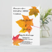 Herfst Herfst Rood Gouden Repetitie Diner Uitnodig Kaart (Staand voorkant)