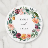 Herfst Herfst Roos Bloem Bloemen Krans Trouwen Bedankjes Labels (Voorkant)