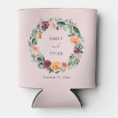 Herfst Herfst Roos Bloem Bloemen Krans Trouwen Blikjeskoeler (Voorkant)