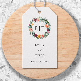 Herfst Herfst Roos Bloem Bloemen Krans Trouwen Cadeaulabel