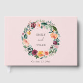 Herfst Herfst Roos Bloem Bloemen Krans Trouwen Gastenboek (Voorkant)