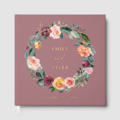 Herfst Herfst Roos Bloem Bloemen Krans Trouwen Gastenboek (Voorkant)