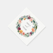 Herfst Herfst Roos Bloem Bloemen Krans Trouwen Servet (Hoek)