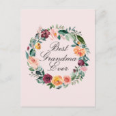 Herfst Herfst Roos Bloem Bloemenkrans Beste Oma Briefkaart (Voorkant)