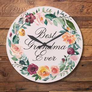 Herfst Herfst Roos Bloem Bloemenkrans Beste Oma Grote Klok