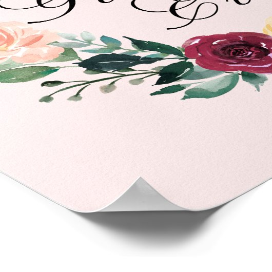 Herfst Herfst Roos Bloem Bloemenkrans Beste Oma Poster (Hoek)